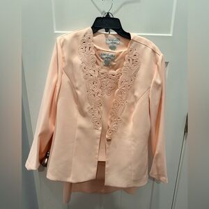 Che Studio 3 Pc Skirt Suit Size 16 Peach Church Wedding Formal Set